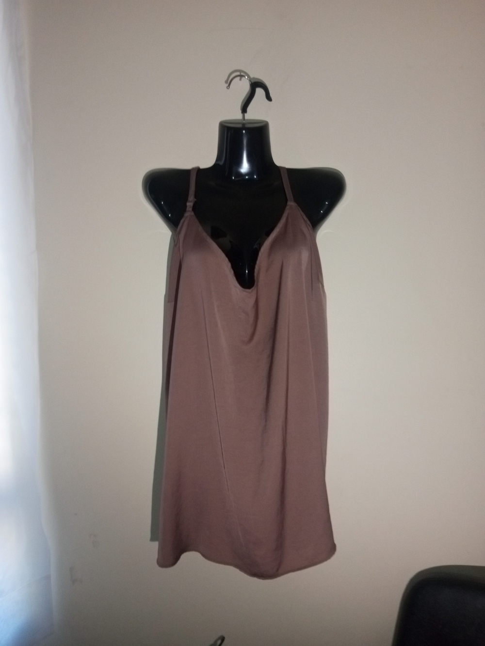 torrid Brown Satin Slip Chemise with Cowl Neck